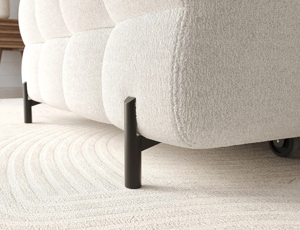 Coltar extensibil stanga 3 locuri ELTAP, LT-01ROY, Felro, 285x181x93 cm, lemn/poliester, alb