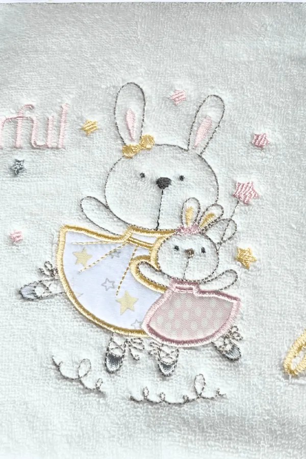 Set cadou de prosoape BUNNY pentru copii, 2 buc Alb - Albastru / Blue Set (prosop 50x90cm, prosop de corp 70x130cm)