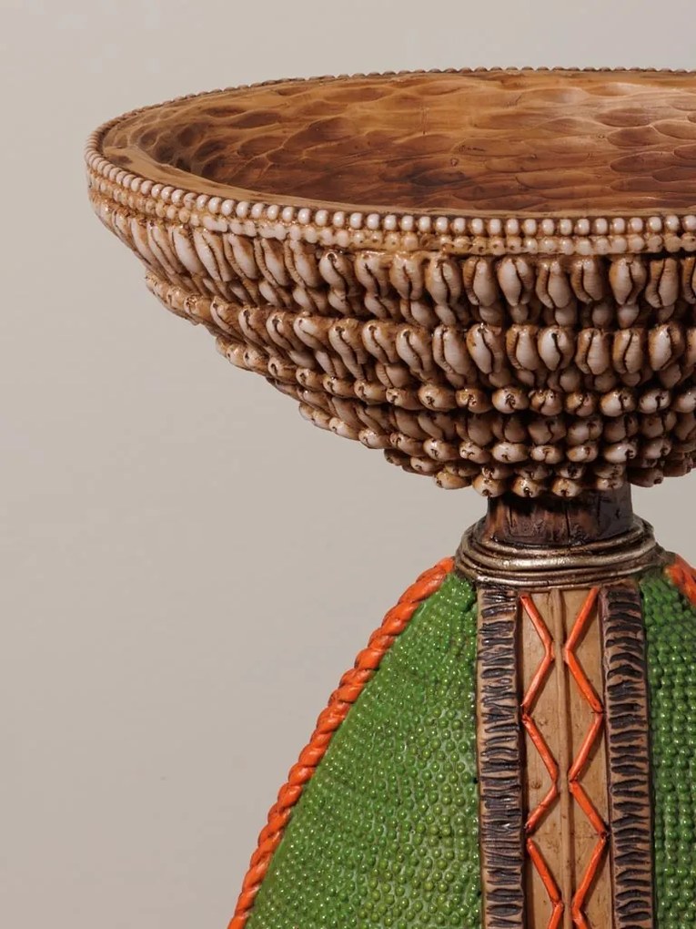 Decoratiune de masa, cu bol din rasina, H27cm, Africa