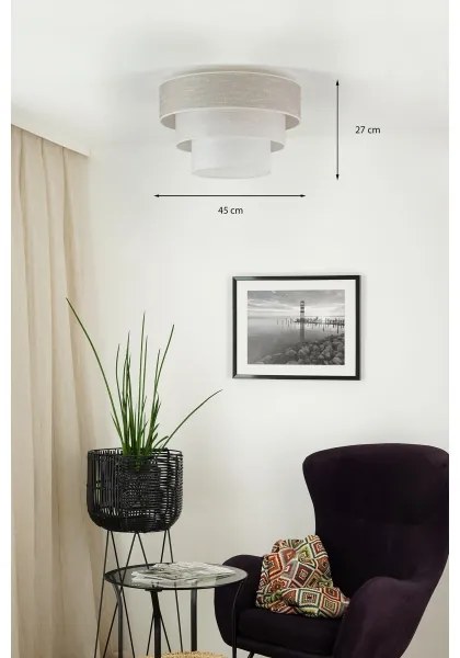 Plafonieră Brilagi ALASKA LUNETA 1xE27/15W/230V d. 45 cm gri/crem