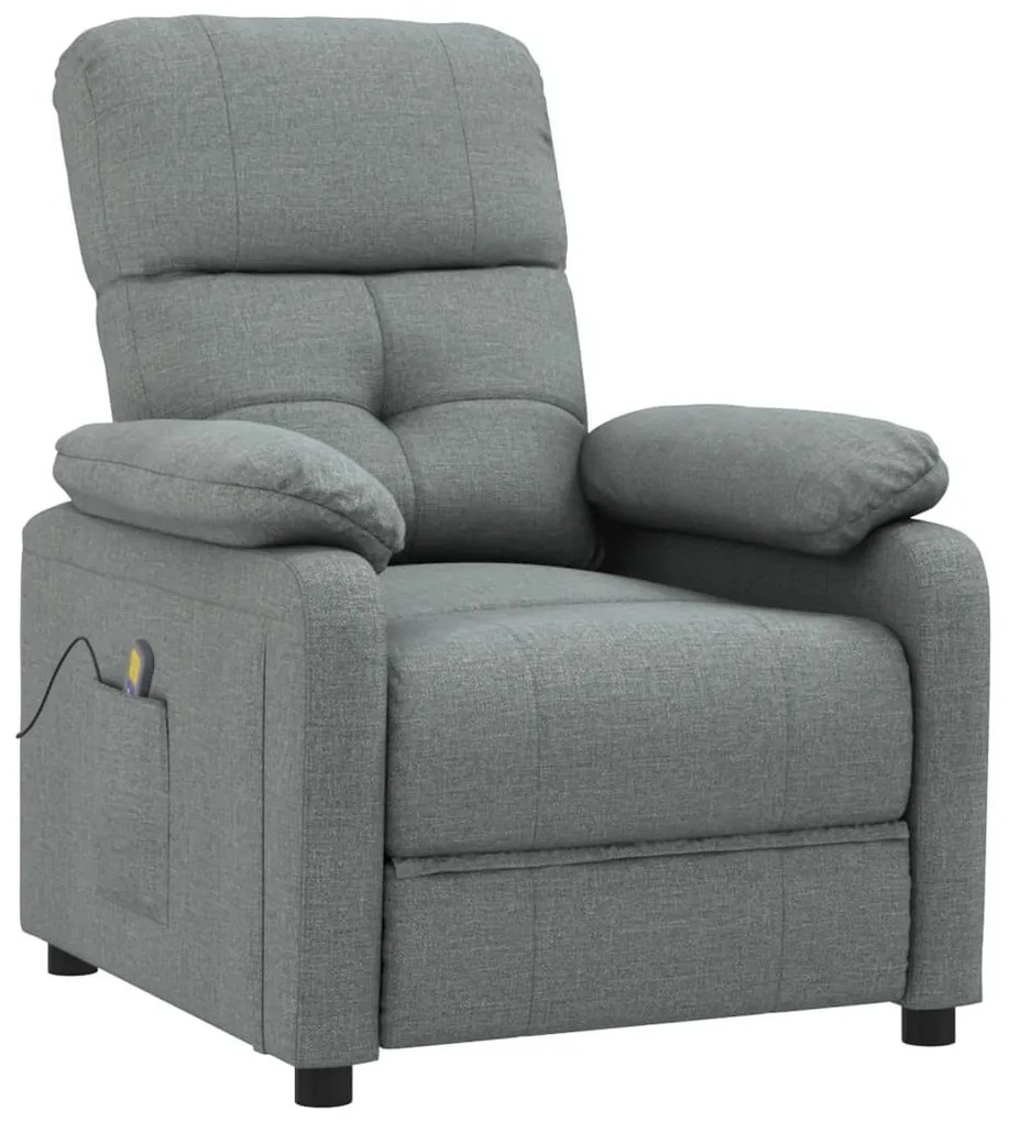 289673 vidaXL Fotoliu de masaj, gri închis, material textil