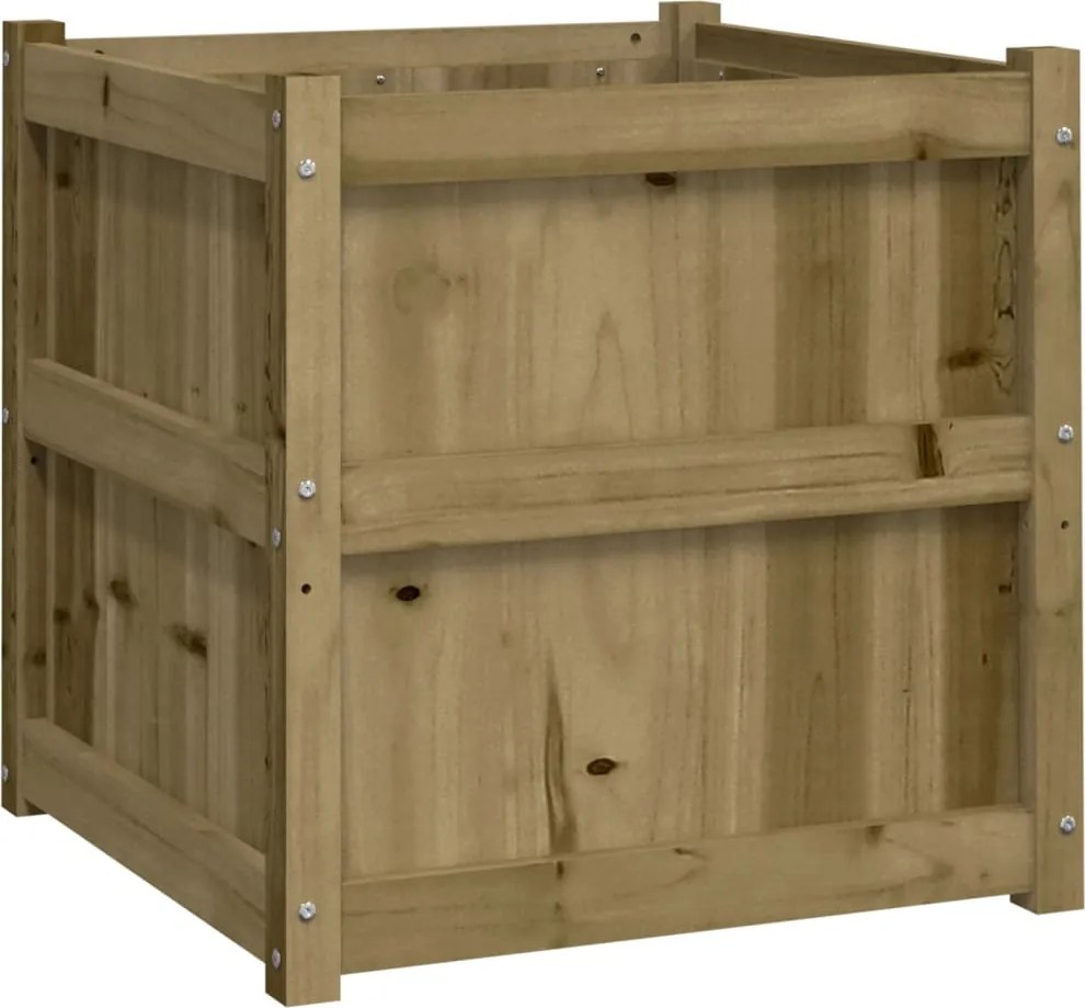 vidaXL Jardinieră de grădină, 60x60x60 cm, lemn de pin impregnat