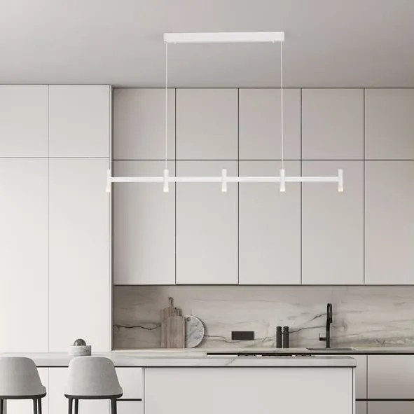 Lustra liniara cu 5 spoturi LED 3000K POETIC alb
