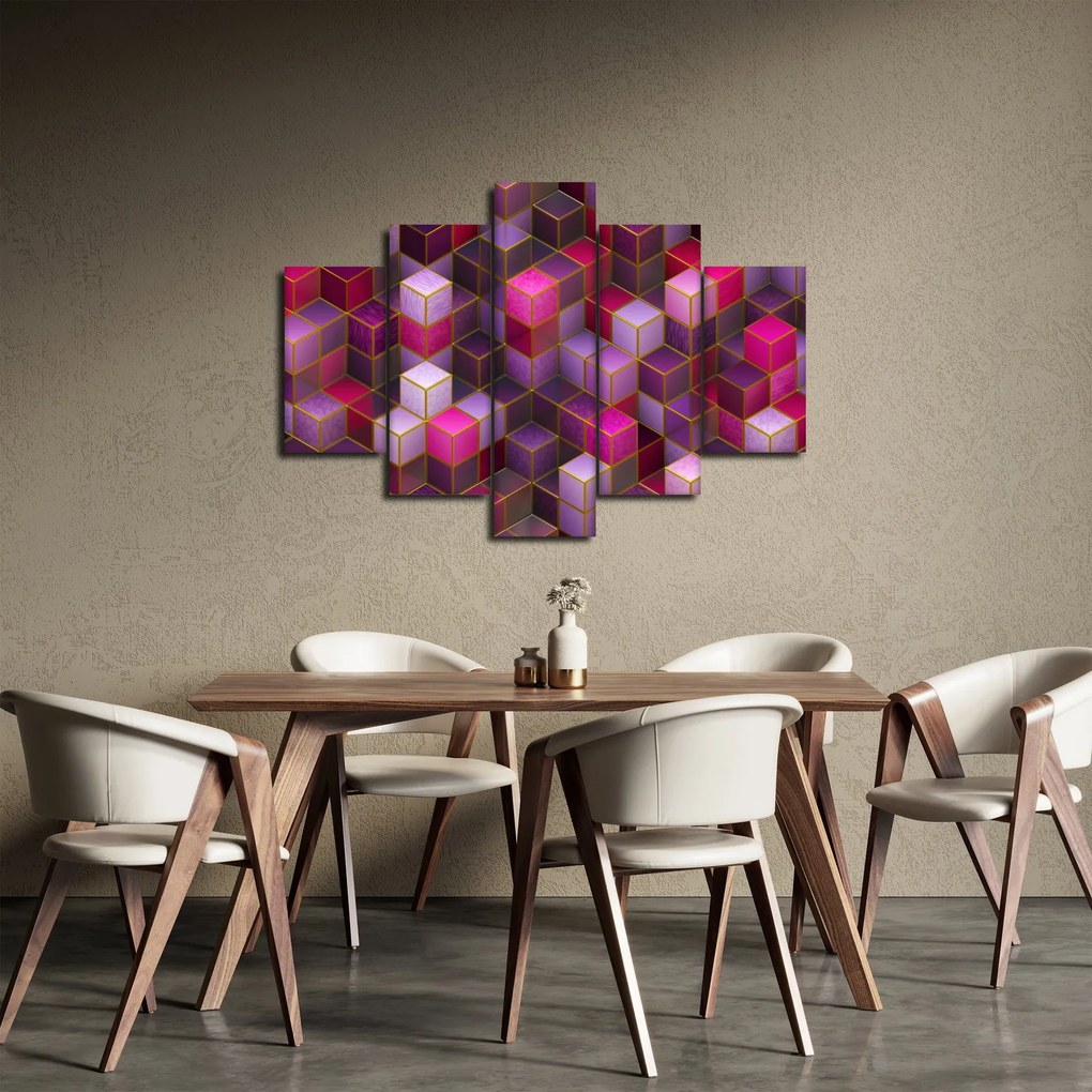 Tablou - Cuburi violet (150x105 cm)