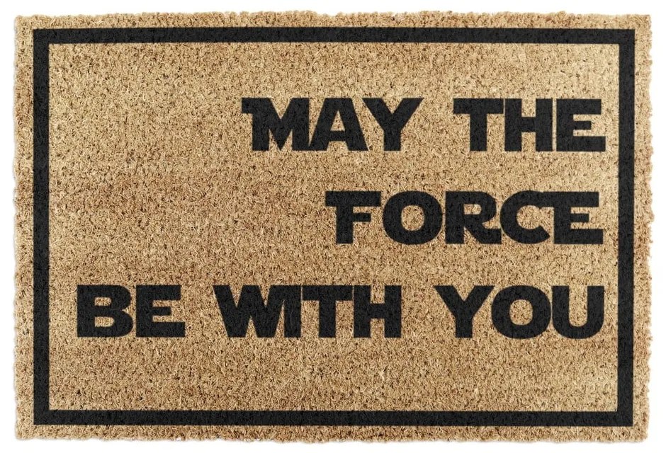 Covoraș de intrare din fibre de nucă de cocos 40x60 cm May the Force Be With Your – Artsy Doormats