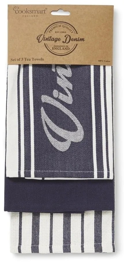 Set cu prosoape, șorț și mănușă de bucătărie 5 buc. Oxford Denim – Cooksmart ®