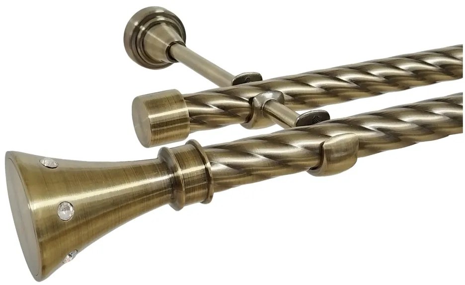 Galerie TWIST dubla CARTER fara inele 19/19 mm - aur antic (Alege marime: 240 cm)