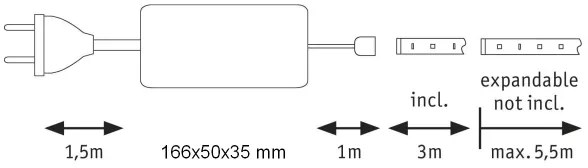 Bandă dimabilă pentru baie Paulmann 70669 LED/35W IP44 MAXLED 3 m 6500K 230V
