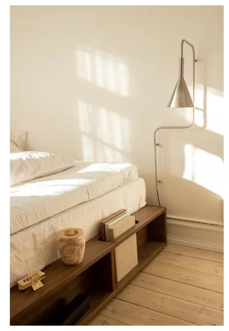 Pat matrimonial maro din lemn masiv de pin cu somieră 180x200 cm Ziggy – Karup Design