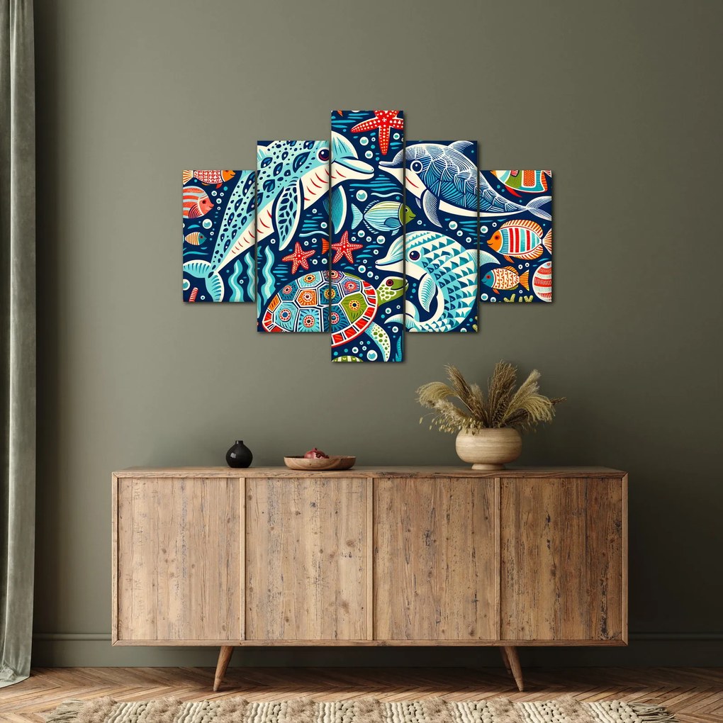 Tablou – Animale acvatice desenate (150x105 cm)