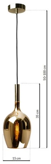 Lustră pe cablu LUGANO 1xE14/40W/230V aurie