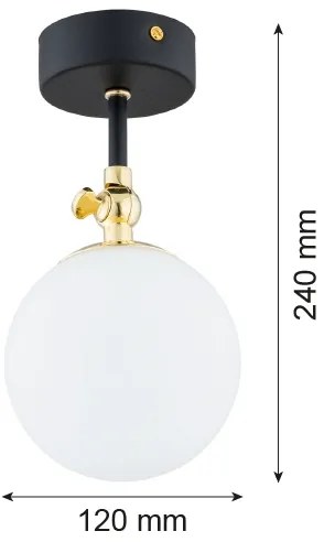 Argon 4003 - Plafonieră aplicată pentru baie LATINA 1xE14/7W/230V IP44 negru/alamă