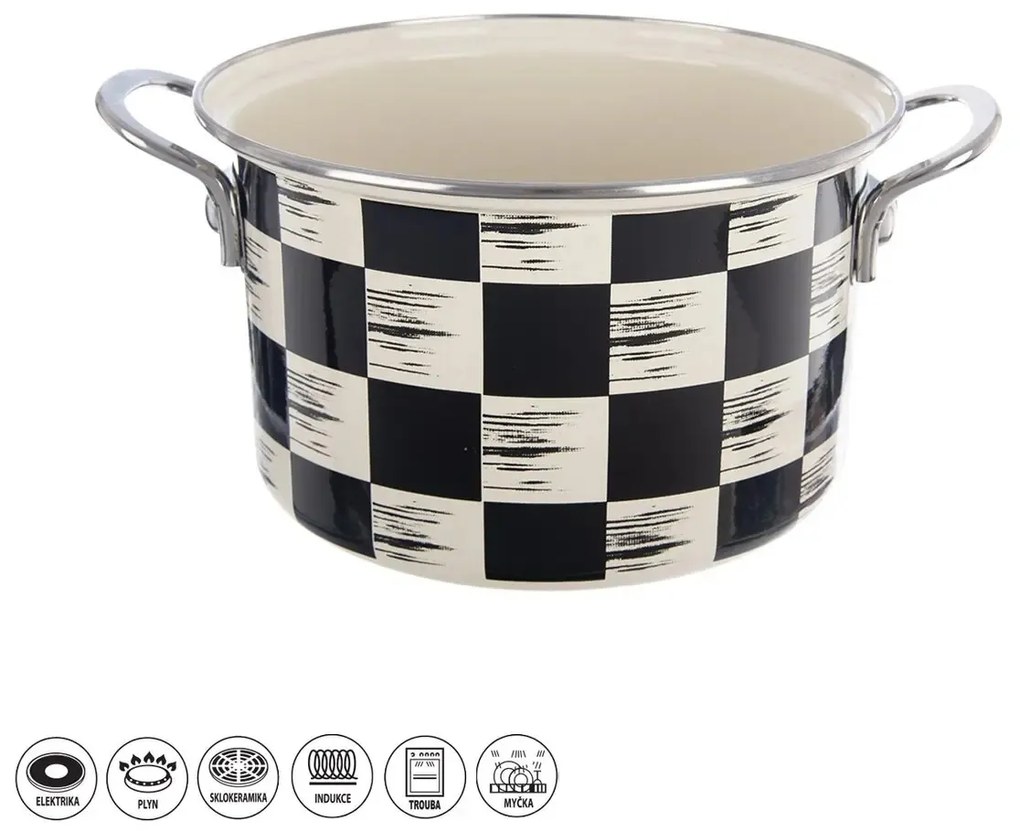 Orion Oală emailată Șah Lem, 4 l, diametru 22 cm