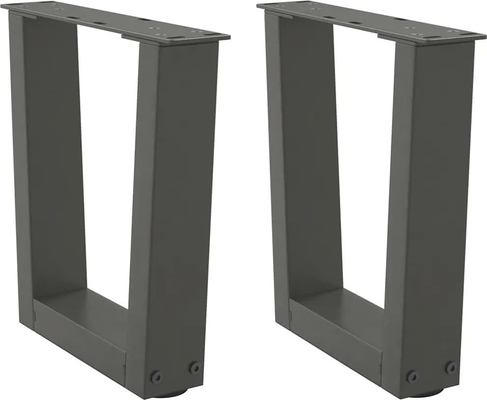 vidaXL Picioare pentru măsuță de cafea în formă de V, 2 buc., antracit, 40x(30-31,3) cm, oțel
