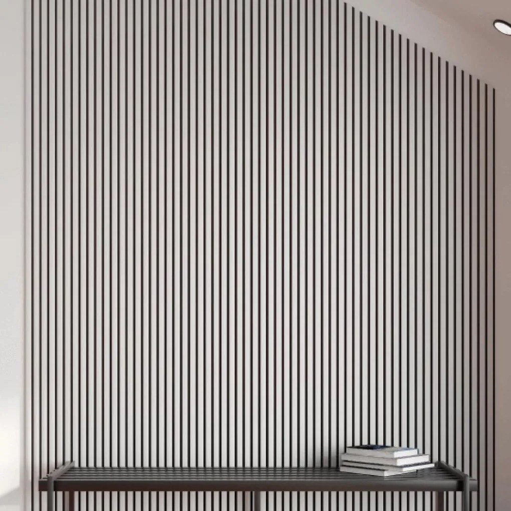 Panou riflaj decorativ acustic alb 100x275cm