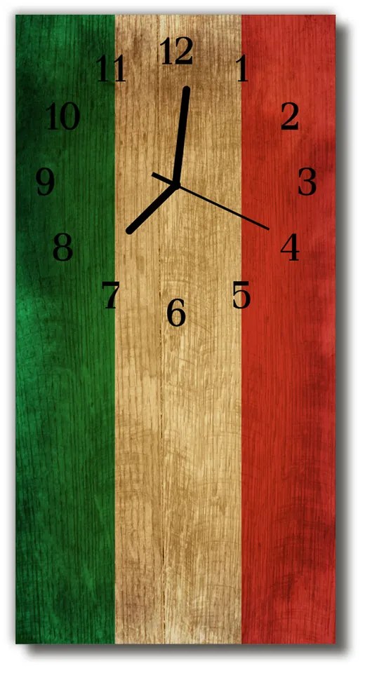Ceas de perete din sticla vertical Culoare de pavilion italian