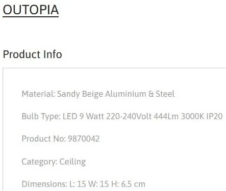 Spot LED aplicat stil minimalist OUTOPIA bej