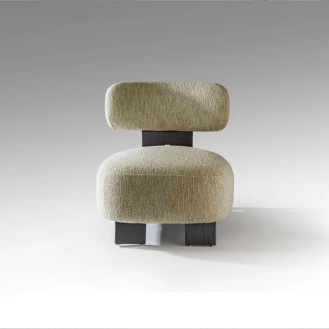 Fotoliu LUX din lemn negru si tesatura ecru pestrit Topaz
