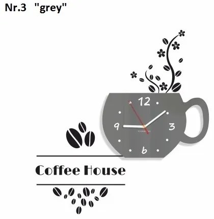 Ceas decorativ Coffee House pentru bucătărie Negru