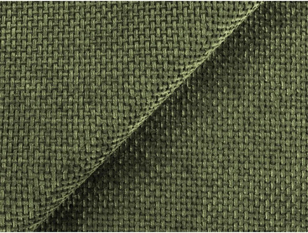 Colțar verde extensibil/cu spațiu de depozitare cu tapițerie din chenille (cu colț pe partea dreaptă/în formă de ”L”) Kona – Makamii