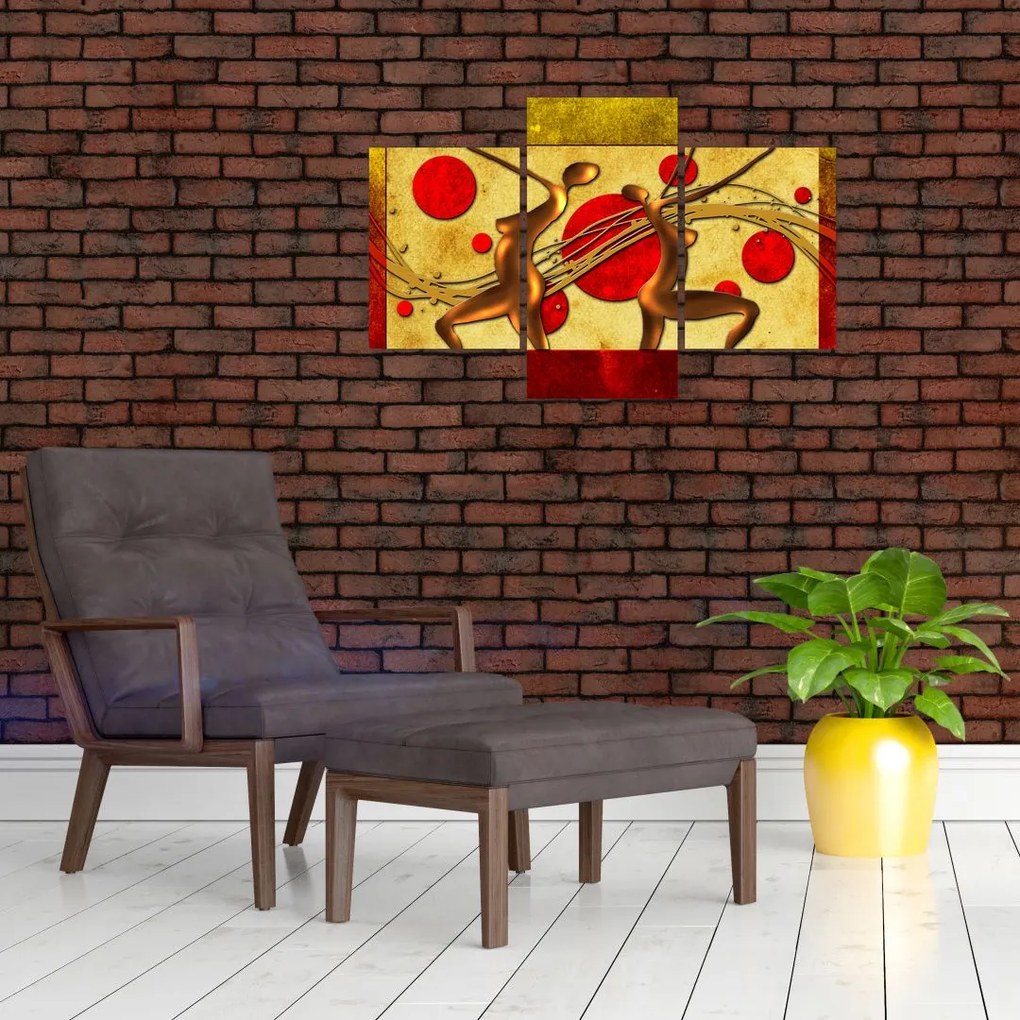 Tablou abstract cu două femei (90x60 cm)