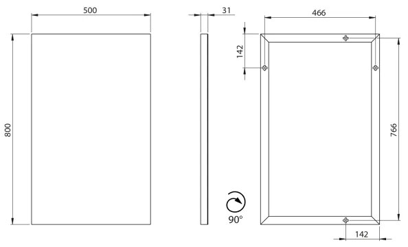 Sapho - Oglindă AROWANA 50x80 cm, crom lucios