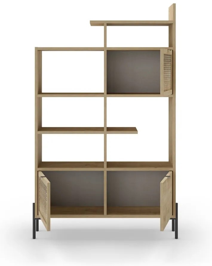 Bibliotecă în culoare naturală cu aspect de lemn de stejar 99x160 cm Inca – Marckeric