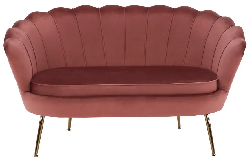 Bancă în stil Art-deco, catifea Velvet roz/crom auriu, NOBLIN