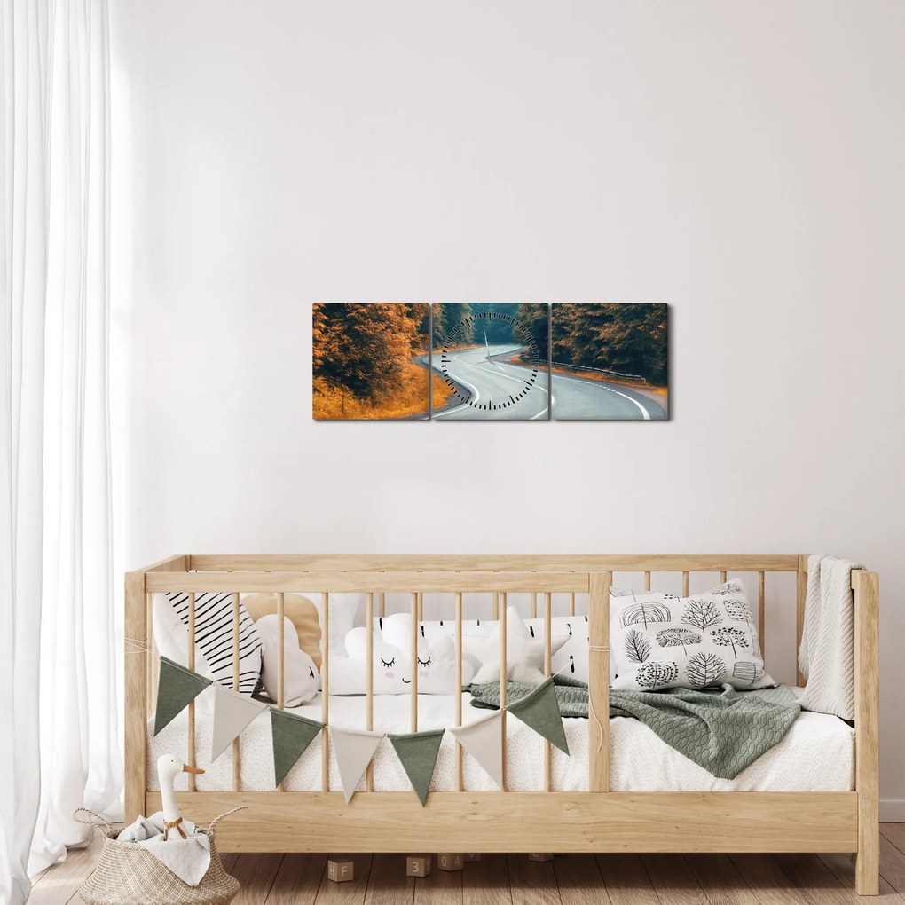 Tablou - Drumul cu serpentine (cu ceas) (90x30 cm)