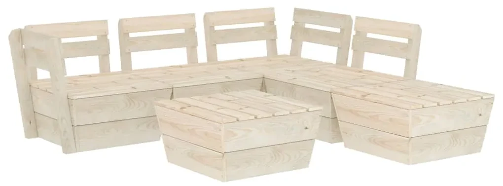 3063722 vidaXL Set mobilier grădină din paleți, 6 piese, lemn de molid tratat