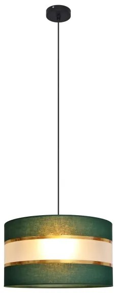 Lustră pe cablu HELEN 1xE27/15W/230V d. 35 cm verde/auriu
