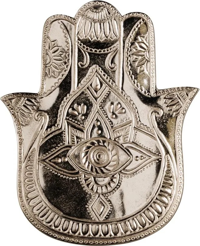 Tava argintie din aluminiu Hamsa
