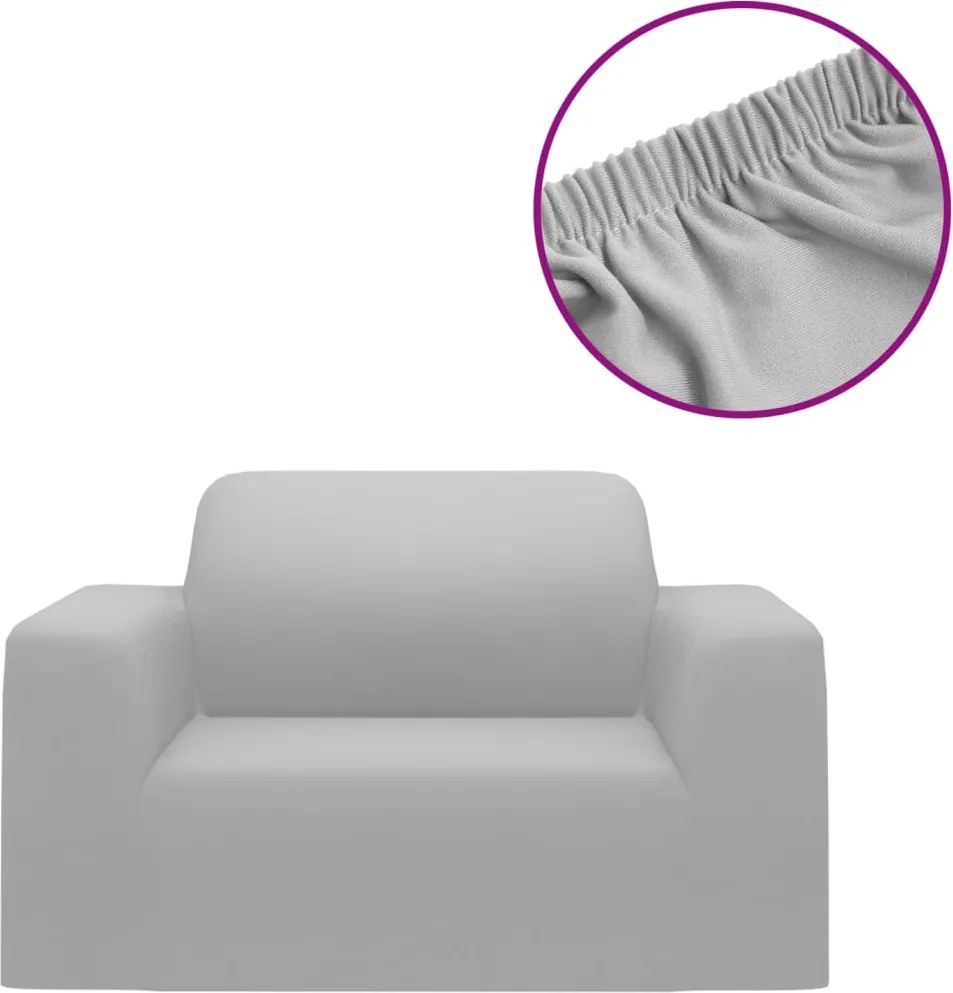 vidaXL Husă elastică pentru canapea poliester jersey gri