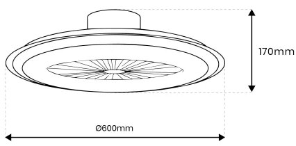 Plafonieră LED dimabilă cu ventilator ZEPHYR LED/48W/230V negru + telecomandă