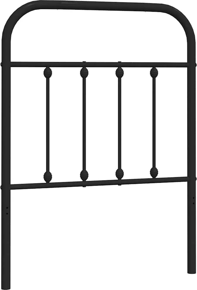 vidaXL Tăblie de pat de schimb metalică, negru, 75 cm