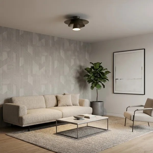 Plafonieră PLATO 1xE27/15W/230V Ø 38 cm antracit