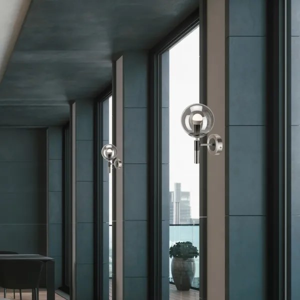 Aplică ROLLO 1xE14/5W/230V crom mat/fumuriu