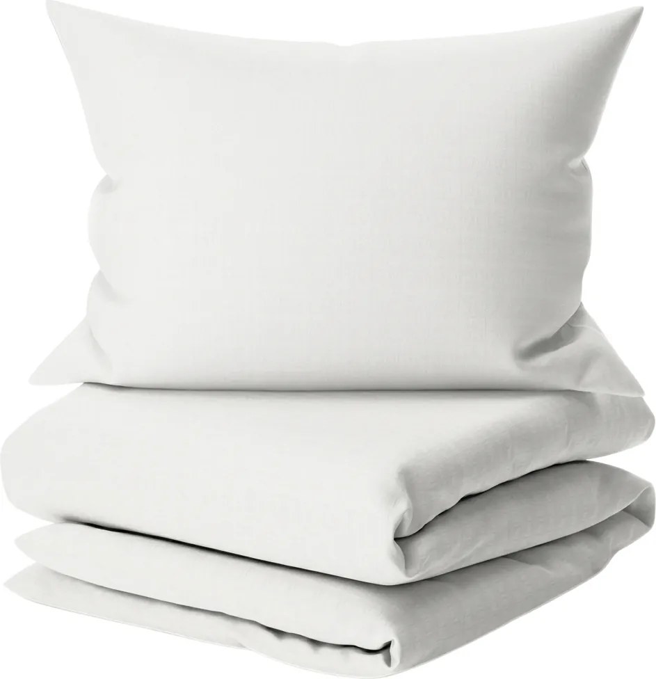 Lenjerie de pat din bumbac CALMORA albă Dimensiune lenjerie de pat: 2 buc 70 x 90 cm | 200 x 220 cm