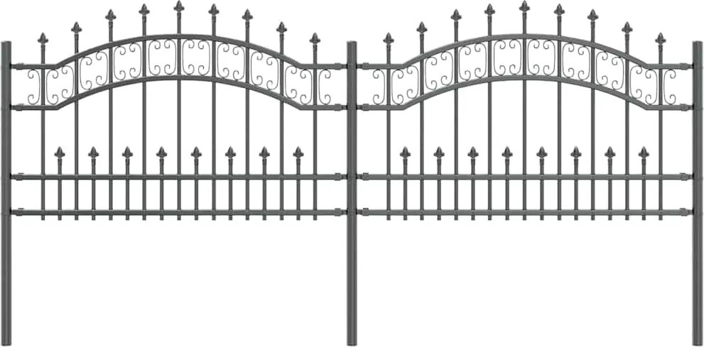 vidaXL Gard de Grădină Gri 240 x 118 cm Oțel vopsit în pulbere