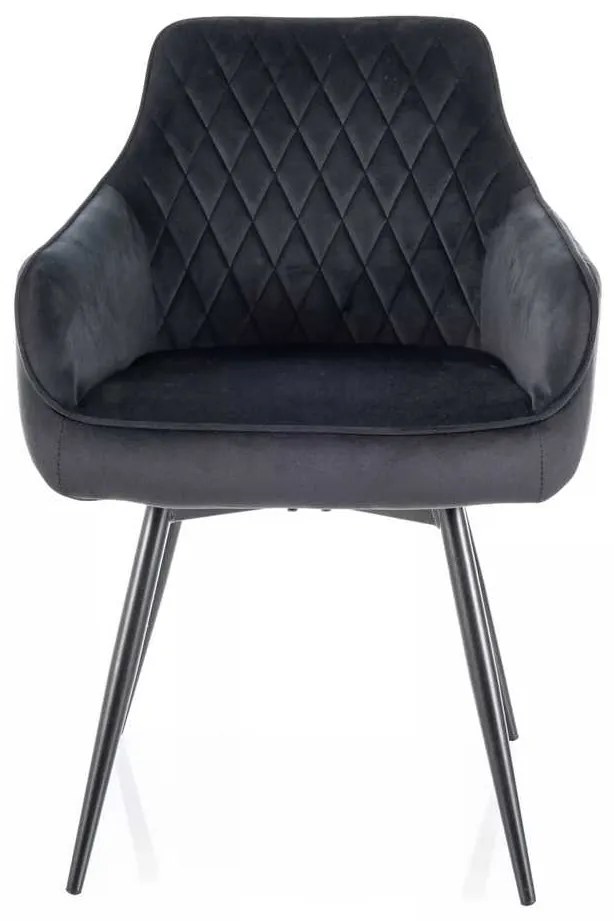 Scaun de bucătărie Alcano Velvet, negru