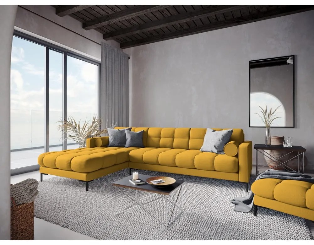 Colțar cu extensie pe partea stângă Cosmopolitan Design Bali, galben