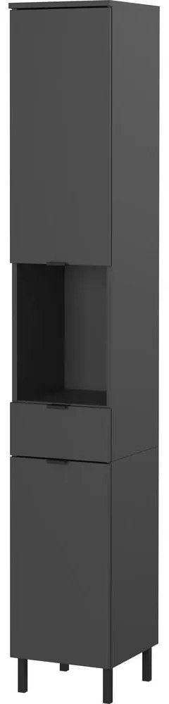 Dulap de baie gri antracit înalt, îngust 30x190 cm Arcena – Germania