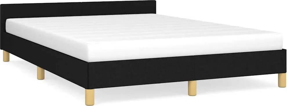 vidaXL Cadru de pat fără saltea, negru, 140x190 cm, textil