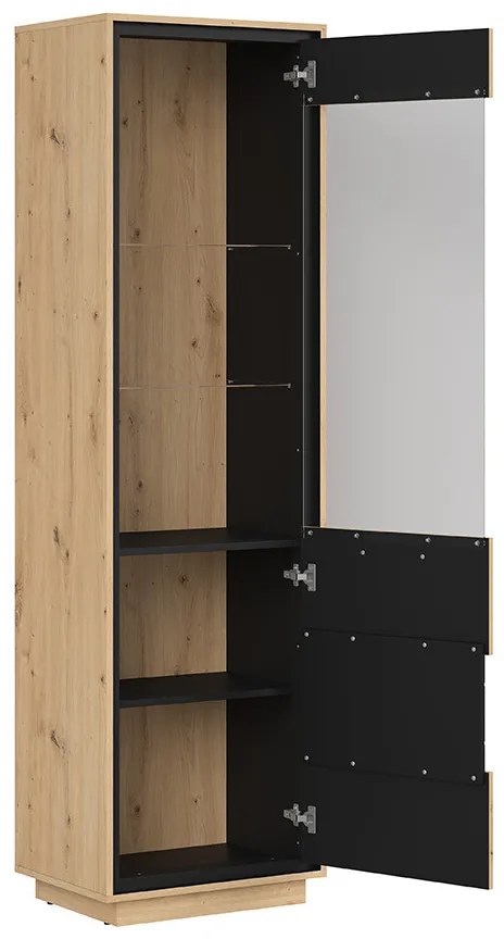 Vitrină Pont REG1W (Stejar artisan + Negru mat). 1063038