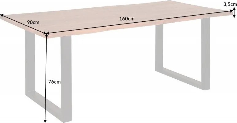 Masa design industrial vintage Mammut 160cm, salcam 35mm