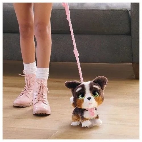 FurReal Walk-A-Lots Bernard, cățeluș interactiv,alb/negru/maro
