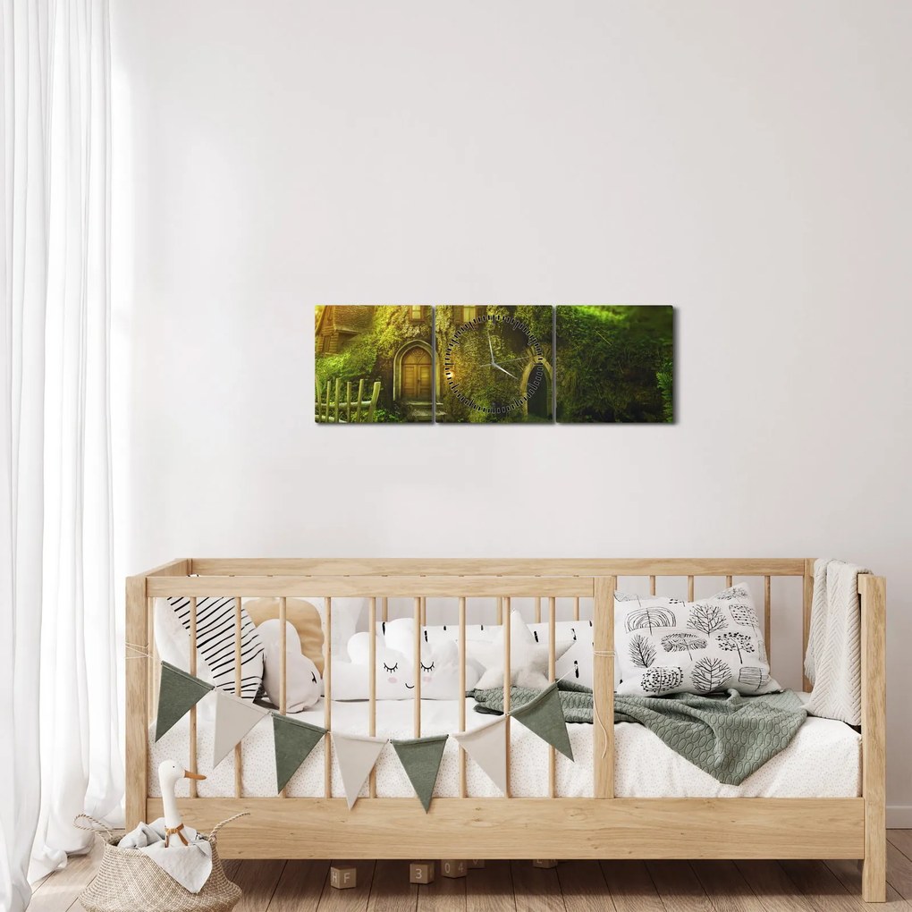 Tablou - Pădure de poveste (cu ceas) (90x30 cm)