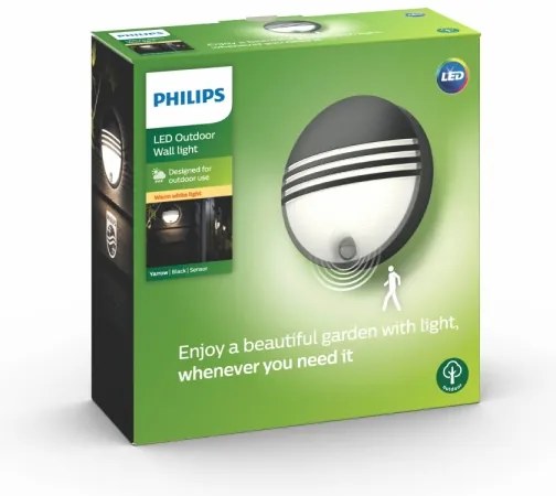 Philips 17297/30/16 -LED Corp de iluminat exterior cu senzor YARROW LED/6W/230V IP44
