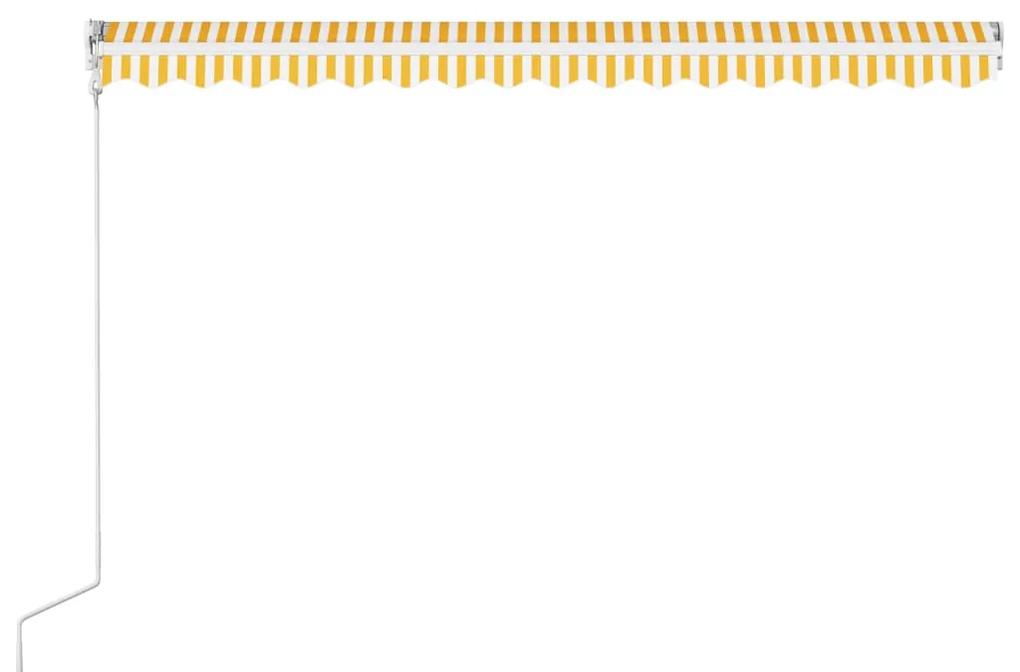 Copertina retractabila automat, galben si alb, 400 x 300 cm Galben si alb, 400 x 300 cm