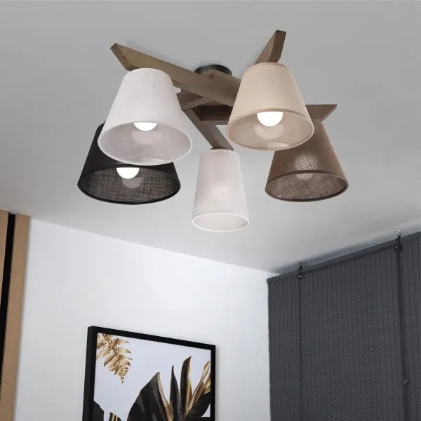 Lustră LED aplicată Brilagi ANTHONY 5xE14/40W/230V stejar nuc